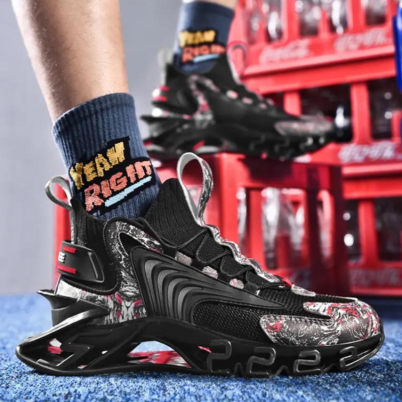 Men Sneakers Flying Woven Casual Sports All-match Men's Shoes Plus Size Shoes Shock Absorption TPU Sole Air 46