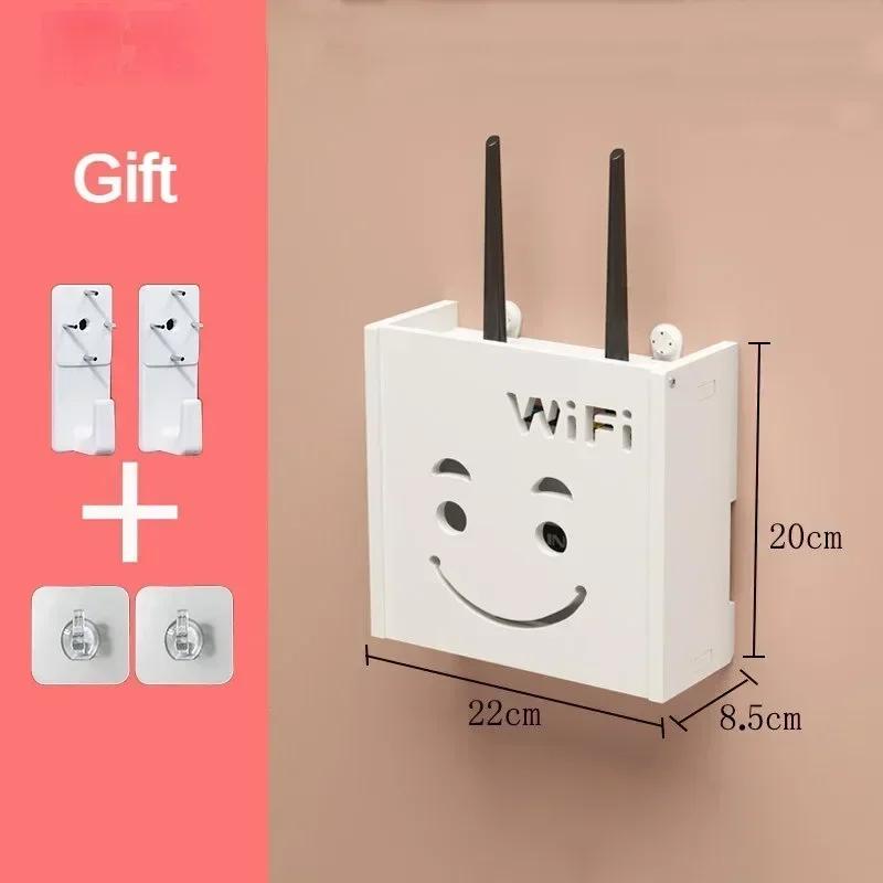 Bezprzewodowy router montowany na ścianie Półka Pudełko do przechowywania WiFi montowane na ścianie Dekoracja ścienna do salonu Uchwyt zasilający Kabel Organizer Pudełko