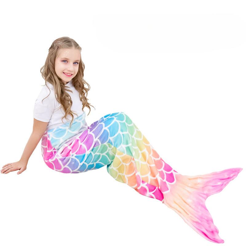 Mermaid Sleeping Bag Universal Soft Mermaid Tail Blanket Beautiful Cozy Rainbow Mermaid Blanket Children's Anti Kick Sleeping Bag