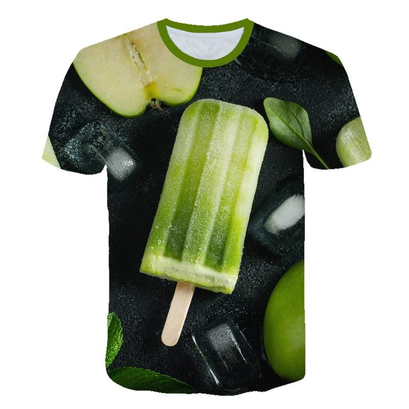 Fashion Ice Cream T-Shirts Summer Novelty Children's T-Shirt Boy Girl Clothes from 5 to 6 Years Tops Round Neck Girls Clothing