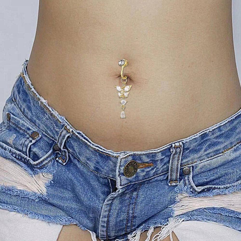 Zircon Fake Belly Ring Non Piercing Navel Rings Body Fashion Belly Button Rings Fashion Accessory