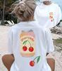 Schattig Kersensoda Blikje Grafisch T-shirt Unisex Zoete Kers Vruchtenprint Tee Zomer Retro Esthetiek Harajuku Stijl Modieus Topje