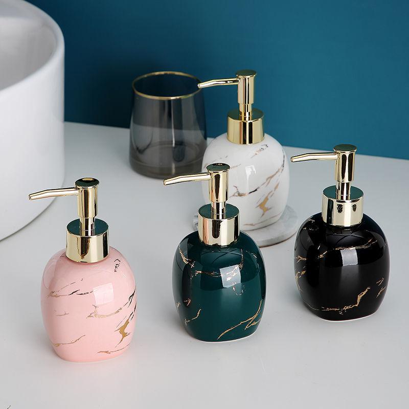 Exquisite ceramic press bottle lotion hand sanitizer separate bottle Luxury hotel shower gel shampoo separate empty bottle