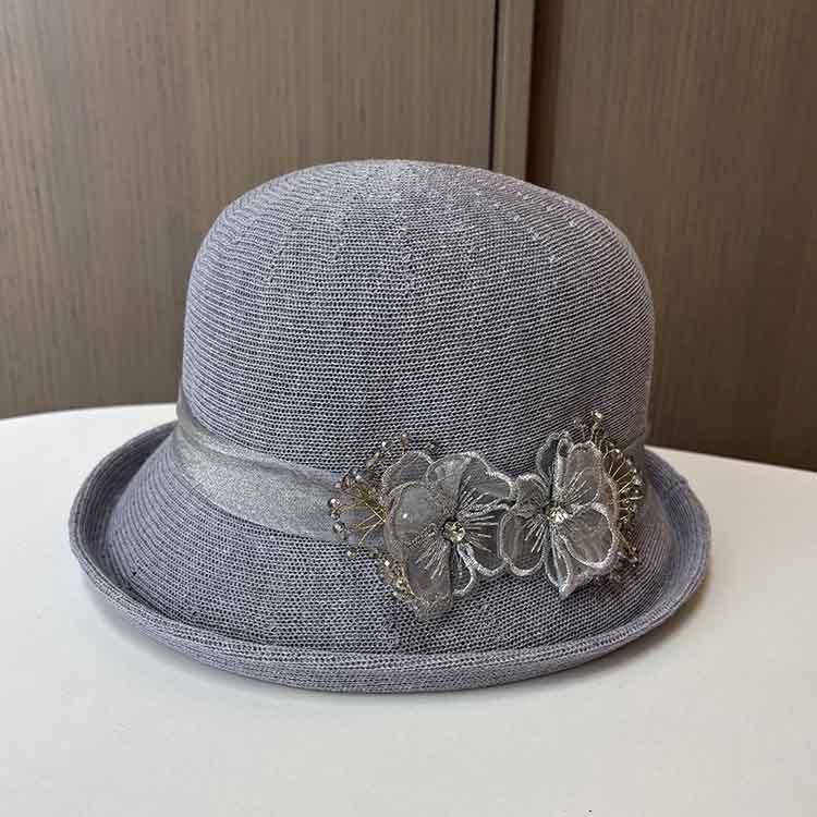 Versatile small edge crimped basin hat, spring and summer sun hat, new fashionable flower top hat, women's sun protection sun hat