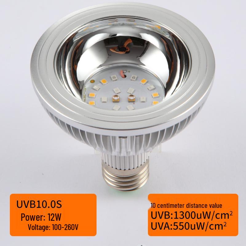 

UVB LED Calcium Light for Reptiles – Ideal for Tortoises, Water Turtles, Lizards, and Bearded Dragons Voltage 100V-260V, Power 12W