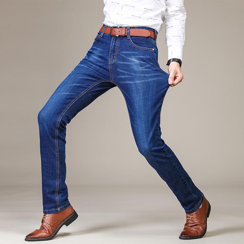 Dm Kledingheren 'S Mode Jeans Business Casual Stretch Slim Jeans Klassieke Broeken Denim Broeken