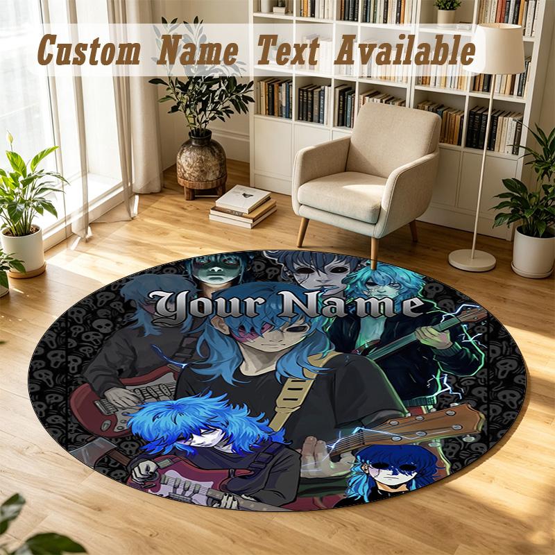 Sally Face Personalized Round Rug Support Custom Name, Soft Home Decor Mat