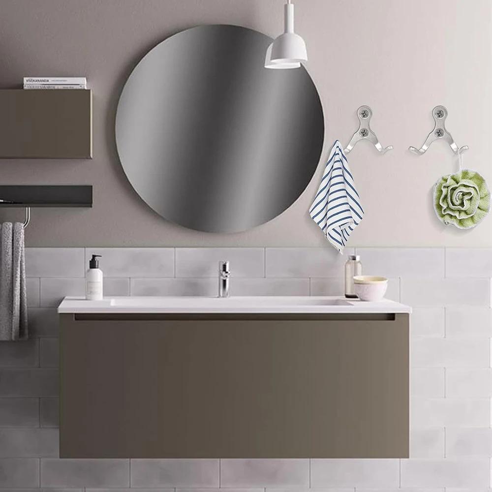 6pcs Double Prong Coat Hooks Wall Mounted Brushed Stainless Steel Hooks For Towel Hat Key Bag Bathroom Kitchen Bedroom