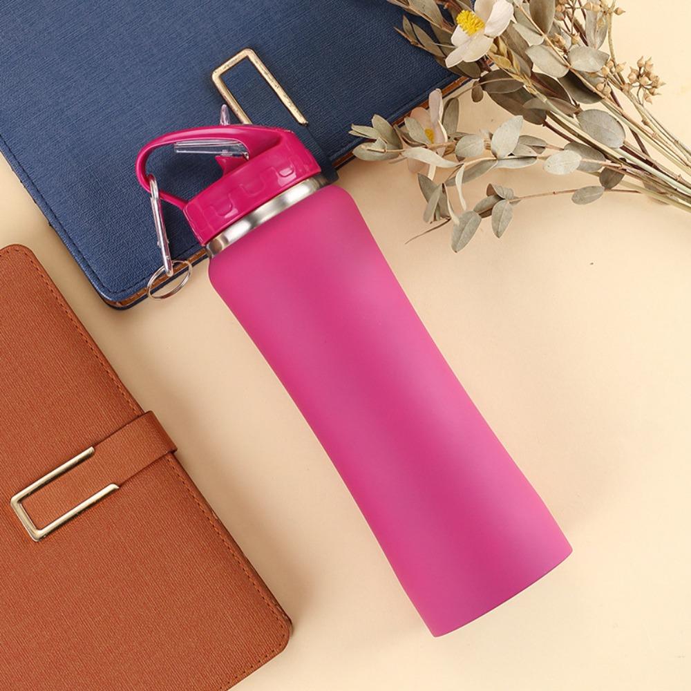Double-layer Straw Insulated Tumbler Stainless Steel Thermos Cup Sports Thermal Bottle  Outdoor