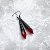 Gothic Red Teardrop Earrings - Vintage Victorian Halloween Punk Style