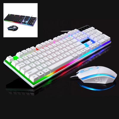 LED Rainbow Backlight Gaming Keyboard and Mouse Set Wired Usb Luminous Mechanical Feel Backlit Keyboard And Mouse