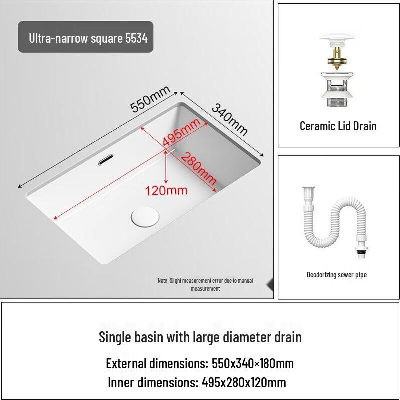 

TLXT Square Ceramic Undermount Bathroom Sink