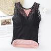 Thermal Underwear Women Top with Bra Fleece Camisole Large Velvet Winter Seamless Sexy Lace V-neck Warm