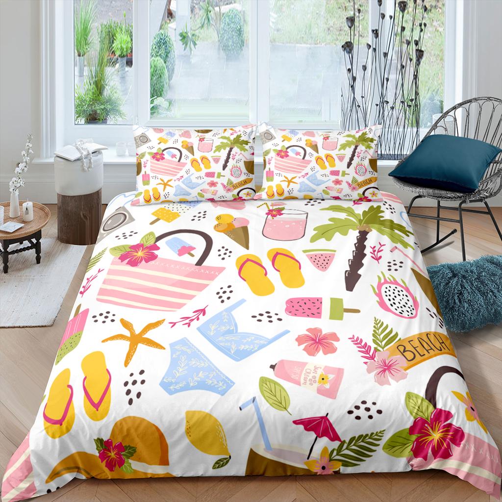 Coffee Cake King Queen Duvet Cover Lovely Afternoon Tea Drawing Bedding Set For Adult Western Drink 2/3pcs Polyester Quilt Cover