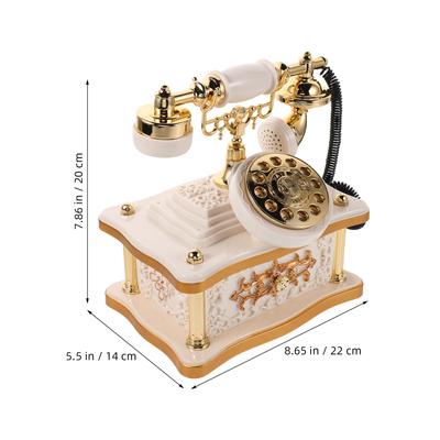 Retro Telefon Pudełko na Muzykę Winylowe Pokrętło Ozdoba Biurkowa Ręcznie Robiony Materiał ABS Ukojąca Melodia Dekoracja na Biurko Półkę Wejście do Hallu