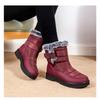 Plus Size Faux Fur Collar High-Top Chunky Sole Winter Snow Boots Velcro Fastening Waterproof Women's Boots Casual Women's Footwear