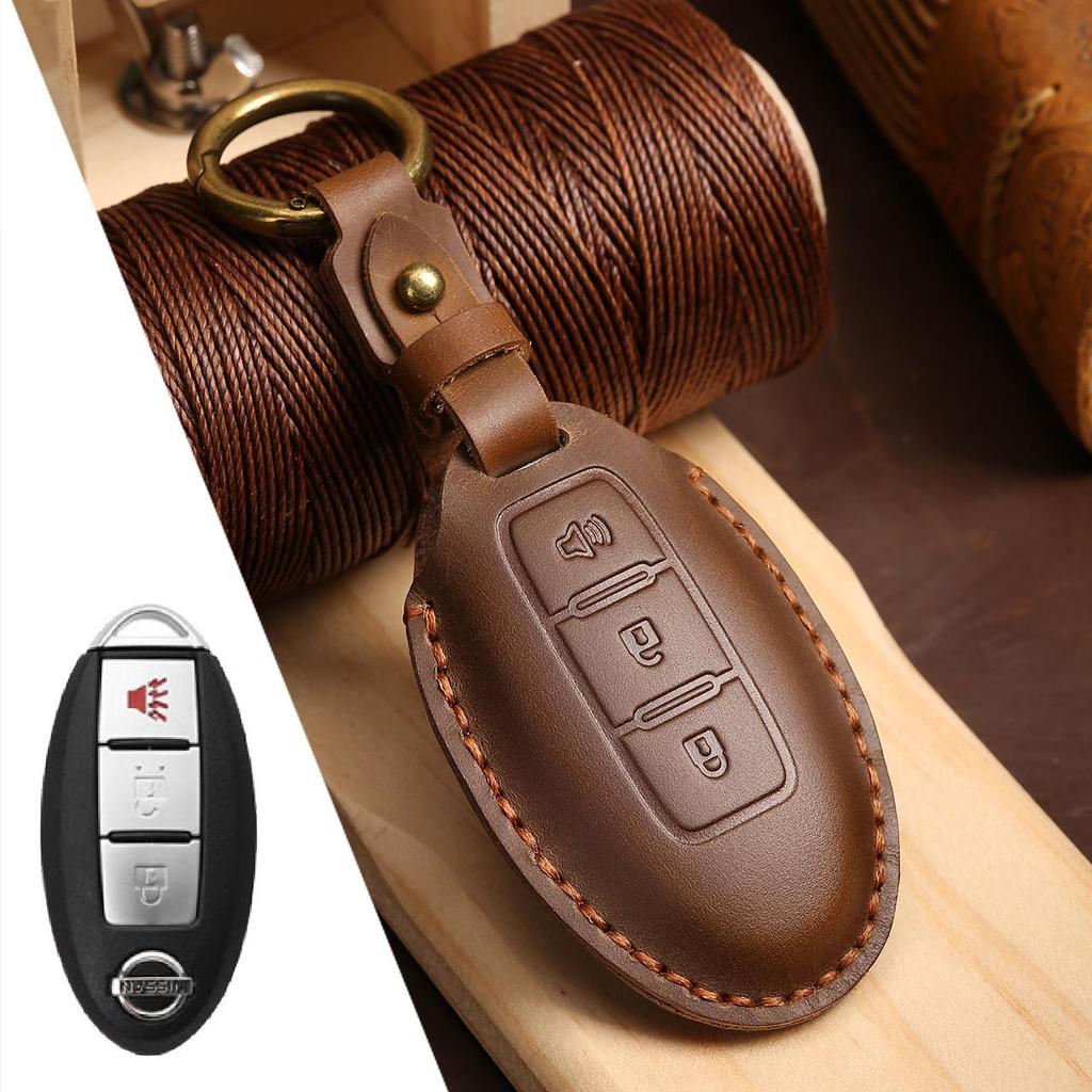 Genuine Leather Handmade Car Key Cover for Nissan