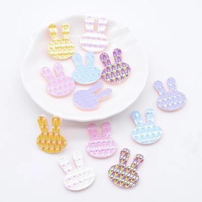 50Pcs 18*22mm PU Leather Rabbit Applique for Hat Clothes Sewing Patches DIY Baby Headwear BB Clips Bow Decor Accessories