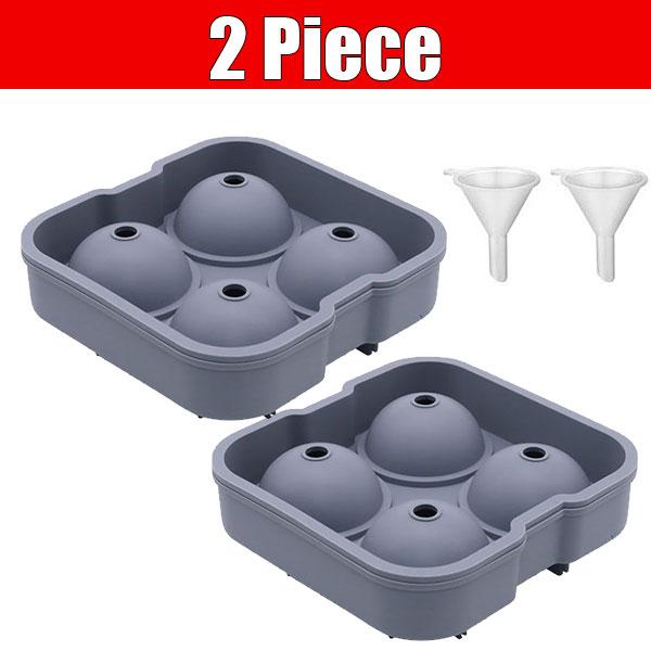 Large Sphere Ice Cube Molds 4/8 Grid Whiskey  Mold Leak-free Round  Cube Mold Easy Fill & Release  Ball Maker Tools
