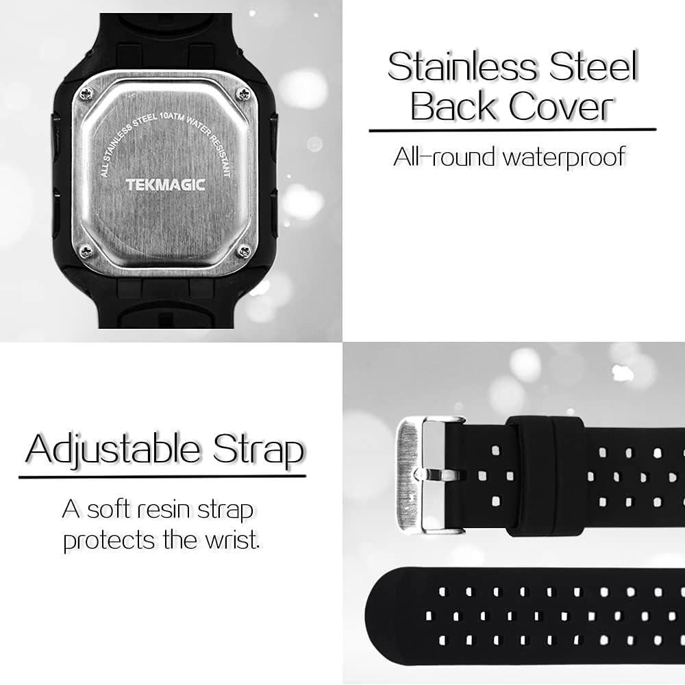 Digital Sports Diving Watch with Silicone Band 10 ATM Water Resistant Alarm Stopwatch Chronograph Calendar Dual Time Zone