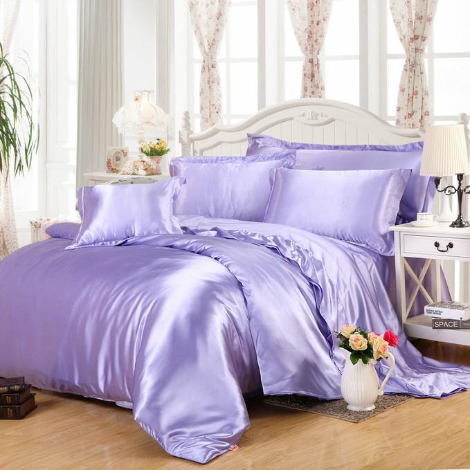 Pure Color Imitation Silk Bedding Set - Silky, Washable Four-Piece Sleep Set