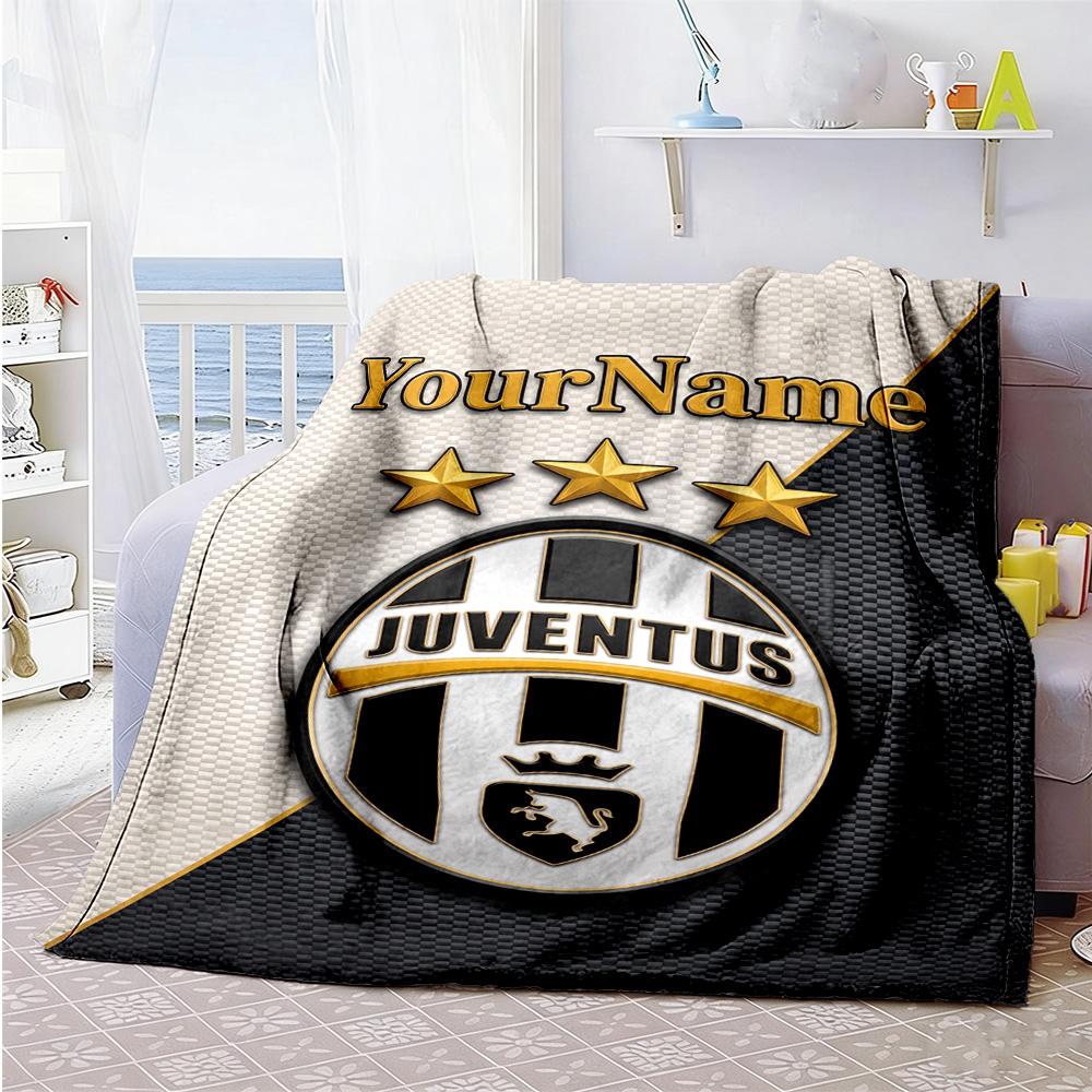 Juventus Personalized Text Blanket Throw Customizable Blanket Soft Warm Cozy Versatile for Bed Livingroom Office Seaside for All Occasions
