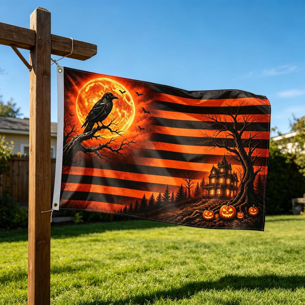 Halloween Double Sided Outdoor Flag for Yard Garden Decoration - Fall Seasonal