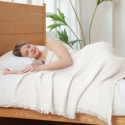 Handtuch Baumwolle und Waschgaze Dünn Elfenbein [NERUS Authentic] Smart-i Decke, Rayon, Decke, Moa, Stilvoll, Decke,