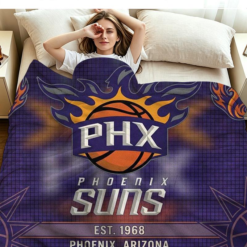 Phoenix Suns Print Flanelldecke Hohe Qualität Warm Bequem Decke für Alle Jahreszeiten Perfekt für Geschenke Heimdekoration