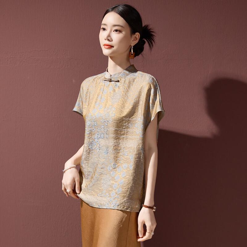 Women s New Chinese Style Floral Print Shirt XL
