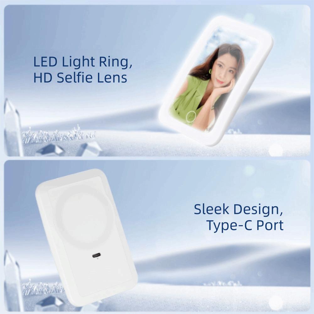 Magnetic Magnetic Selfie Mirror Led Back Suction Phone Selfie Mirror Mobile Wide-Angle Led Wide-Angle Mirror Photo