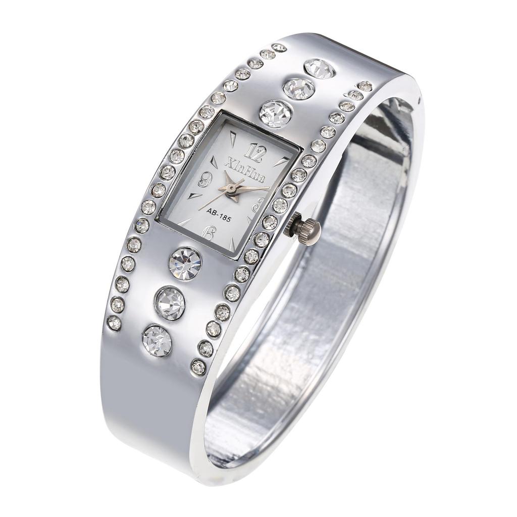 Women Bracelet Watch Xinhua Quartz Wristwatch Crystal Fashion Silver Casual Drop Ship Stainless Steel Relojes Mujer Bangle Clock