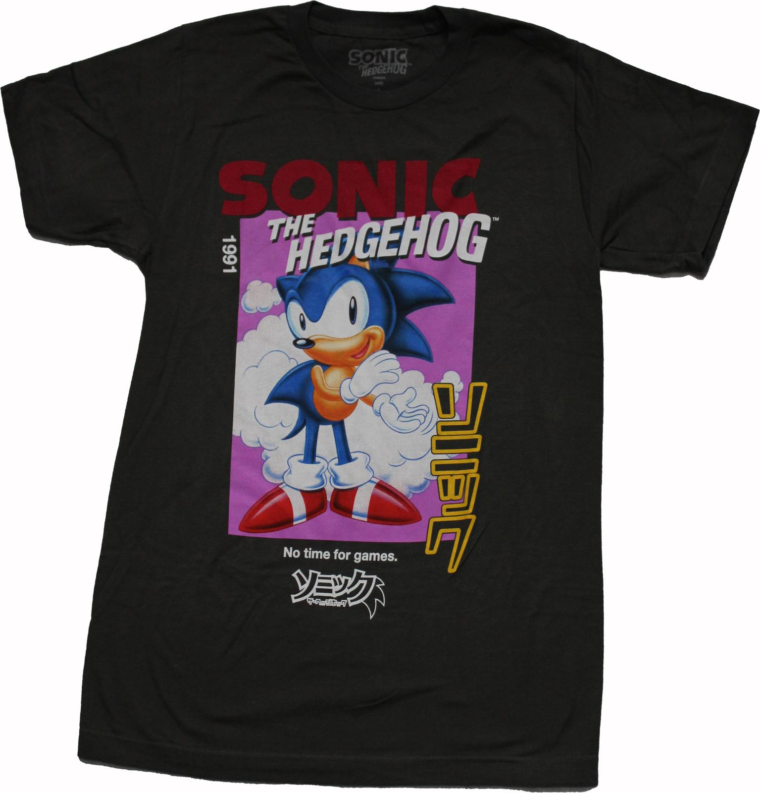 Sonic the Hedgehog T-Shirt - No Time For Games Kanji Image XXL