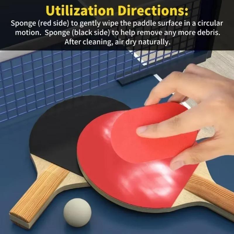 Roter Tischtennisschläger-Reinigungsschwamm, Weicher Gummi-Radierbürste für Ping-Pong-Schlägerpflege, Staubschutz-Reinigungszubehör-Set