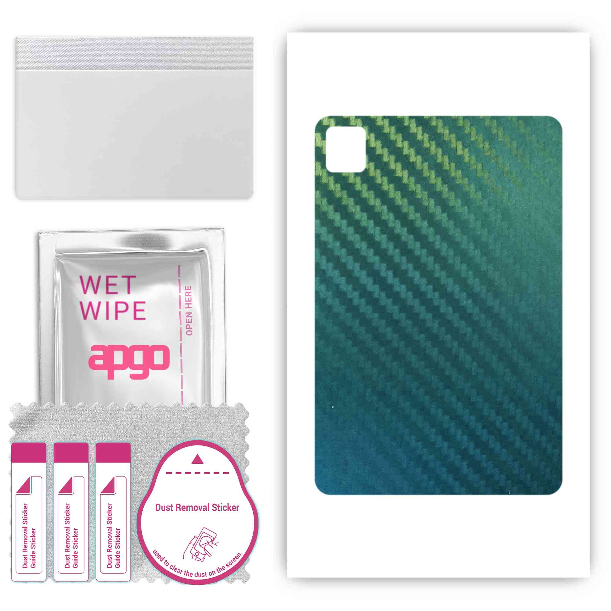 

apgo Protective Skin Sticker for the back compatible with TCL Tab 10s New, Wrap Film, Foil, Vinyl - Pattern Carbon Chameleon CAKA1