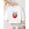 European Sizes A Lightweight Sweatshirt for Kids Featuring Christmas Bells And Reindeer Patterns, Perfect , Durable And Versatile with a Round Neck