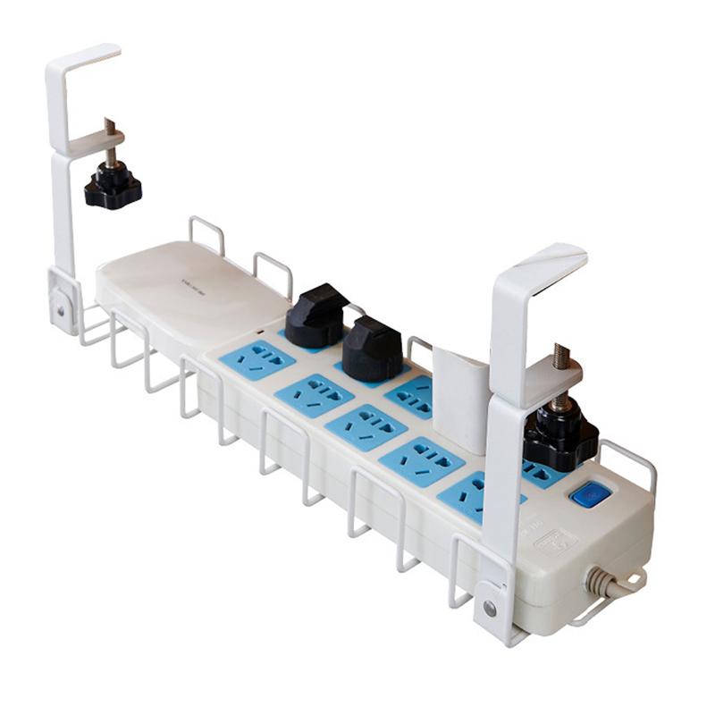 Under Desk Cable Management Rack Carbon Steel Power Strip Cable Storage Basket