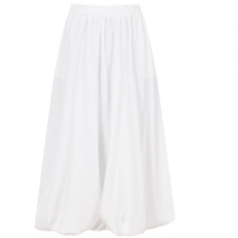 Shop Women Waist Elastic Balloon Midi Skirt Black Pic Wsk 20569