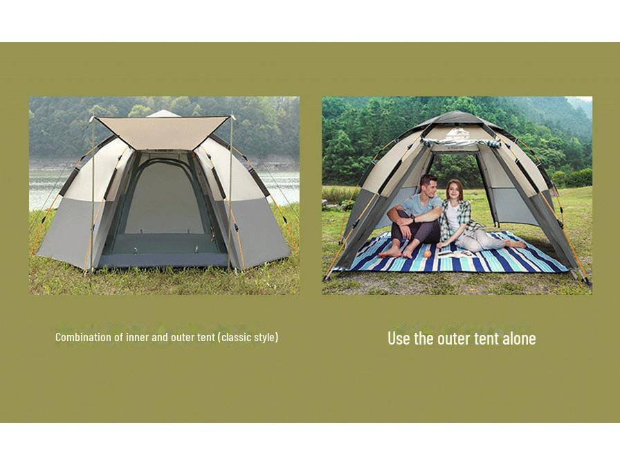 Male Wolf Quick-Open Outdoor Camping Tent: Folding, Portable, Dual-Layer, Rain & Sun Resistant
