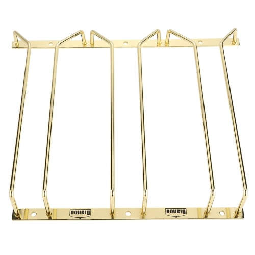 Dianoo 27.5cm Gold Wine Glass Rack, Under Cabinet/Shelf Wine Glass Holder, Stemware Rack, Wine Glass Storage Hanger, 3 Rows