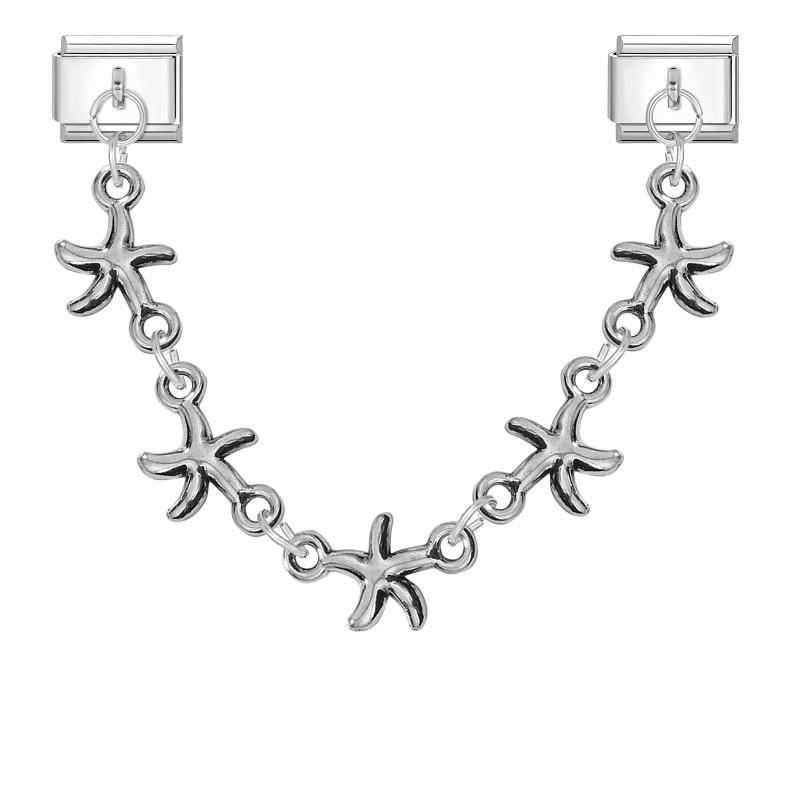 Fashion Personalized DIY Chain Tassel Charm Bracelet Star Heart Butterfly Bow Pendant Bead 9MM Bracelet Stainless Steel Jewelry