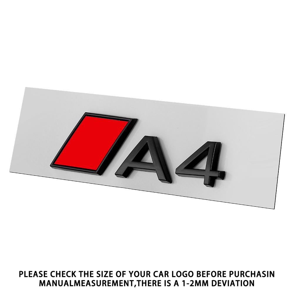 3D Numbers Letters RS A3 A4 A5 A6 A7 A8 Badge For Audi Car Fender Trunk Rear Logo Sticker Black/Silver Styling Decor Accessories