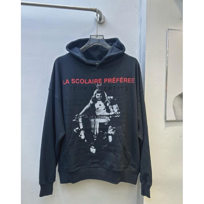 Oversized Unisex Hooded Sweatshirt With Distressed Washed Letter Print Cotton Blend Casual Top Teens Adults