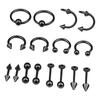 16Pcs Piercing Tongue Bar Set Mixed Body Jewellery Surgical Steel Assortment Spiral Rings Attractive for Women Banquet
