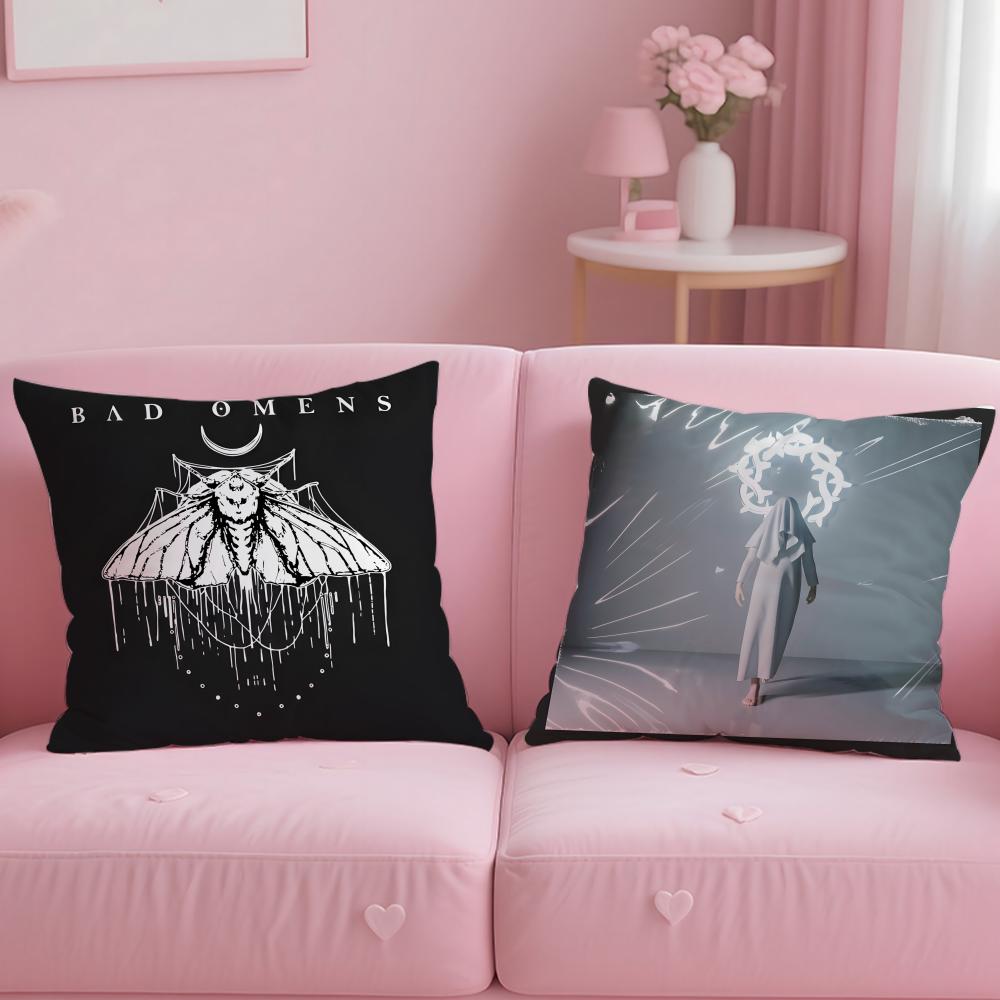 popular band Bad Omens Cushion Cover Soft  EasyWash Pillow Case  Versatile for Couch Bed Travel and Office