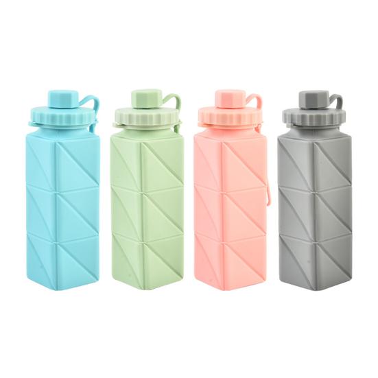 Silicone Foldable Water Bottle 610ml Leakproof Collapsible Water Bottle for Travel Camping Hiking Sports Outdoor BPA Free Portable Reusable Water Cup