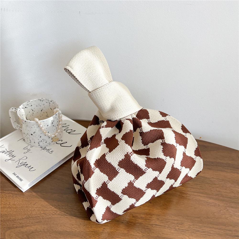Colorful Polka Dot Knitted Handbag for Women - Versatile, Trendy, and Casual for Any Season