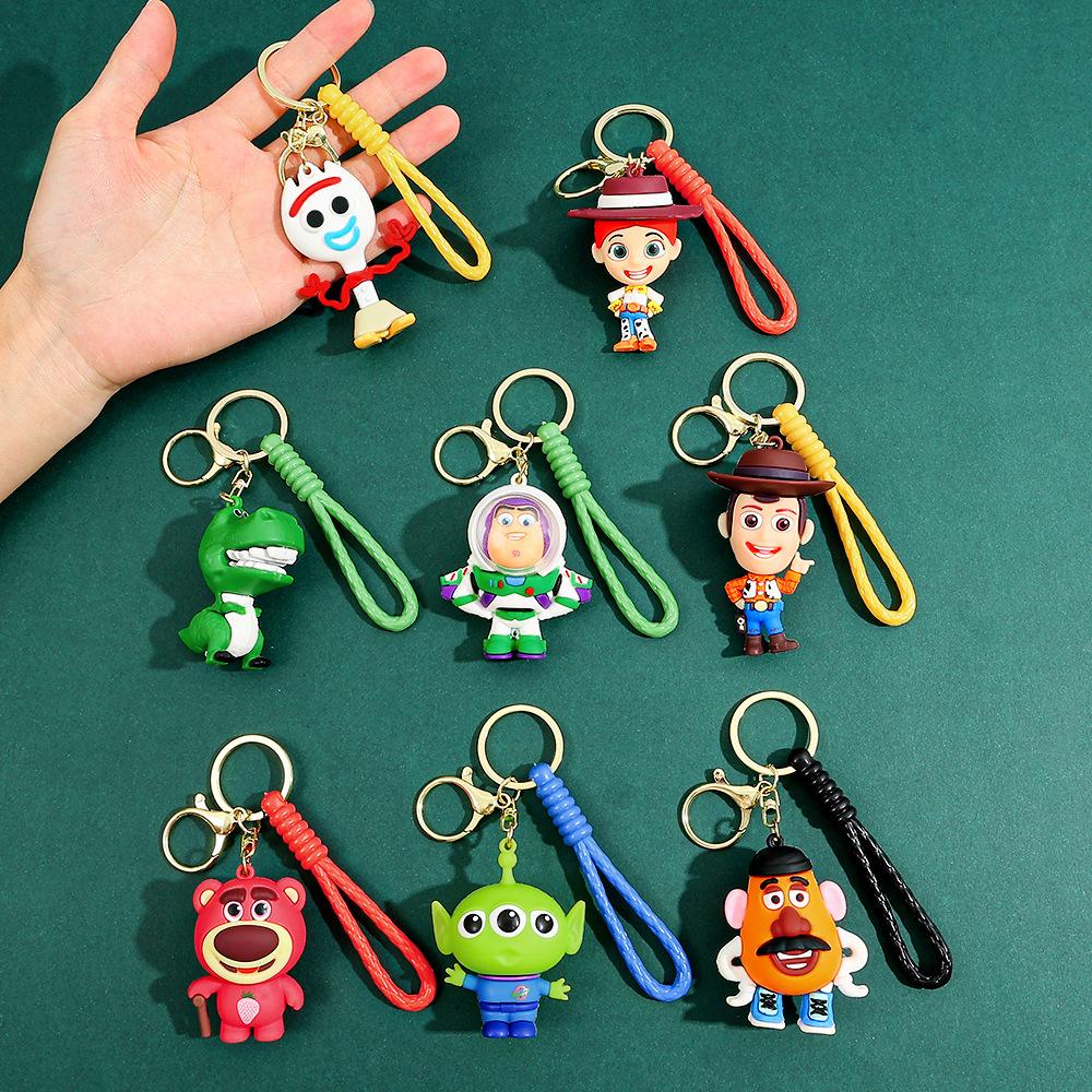 Toy Story Figure Keyring Woody Buzz Lightyear Jessie Doll Pendant Car Keychain Birthday Christmas Gift for Girls Kids