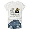 T-shirt da Donna Mi Piacciono i Programmi sull'Omicidio Vestiti Comodi Maglietta da Donna Grafica True Crime Top Bianco Casual
