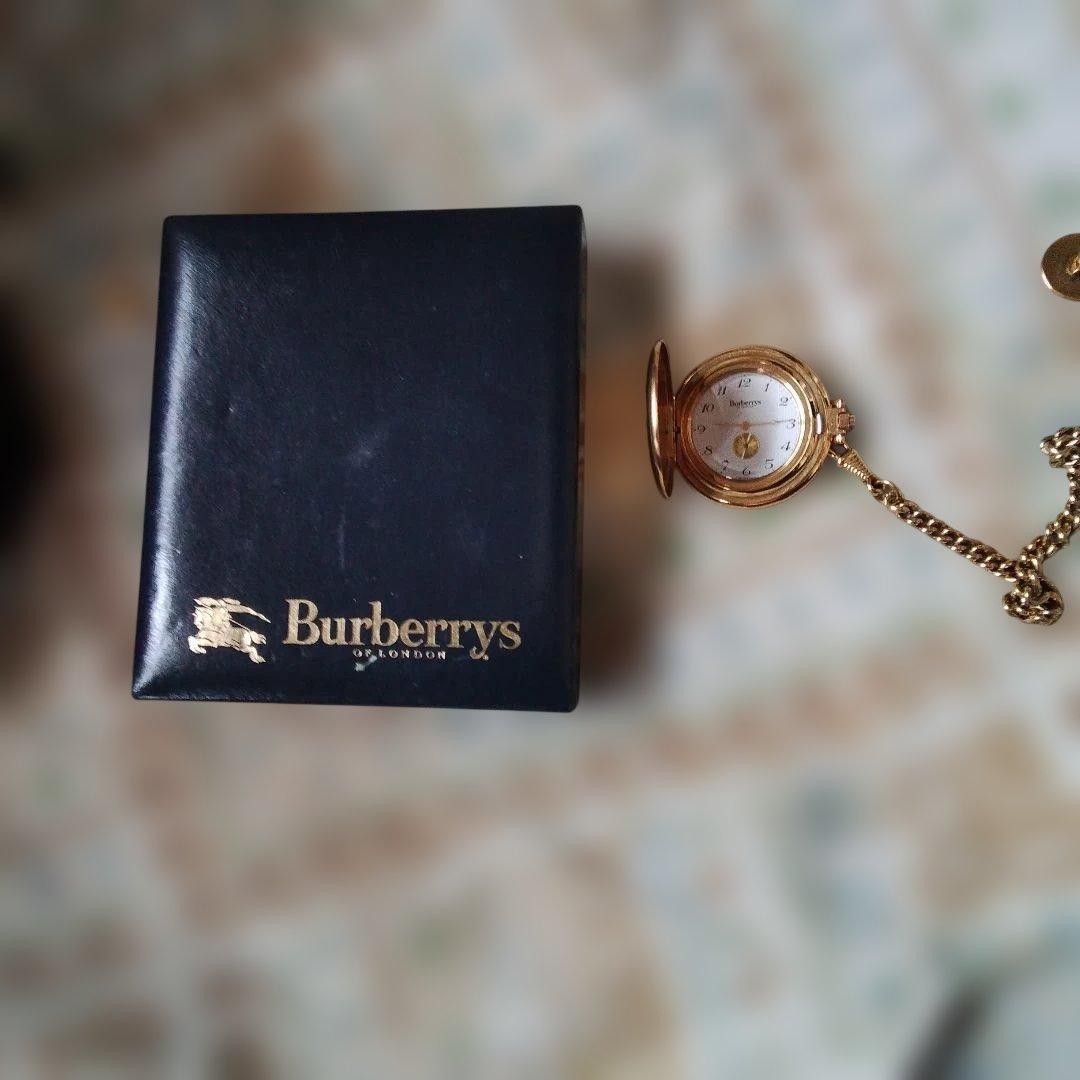 Used Rare Burberrys Burberry Pocket Watch Smoseco Working Item Gold